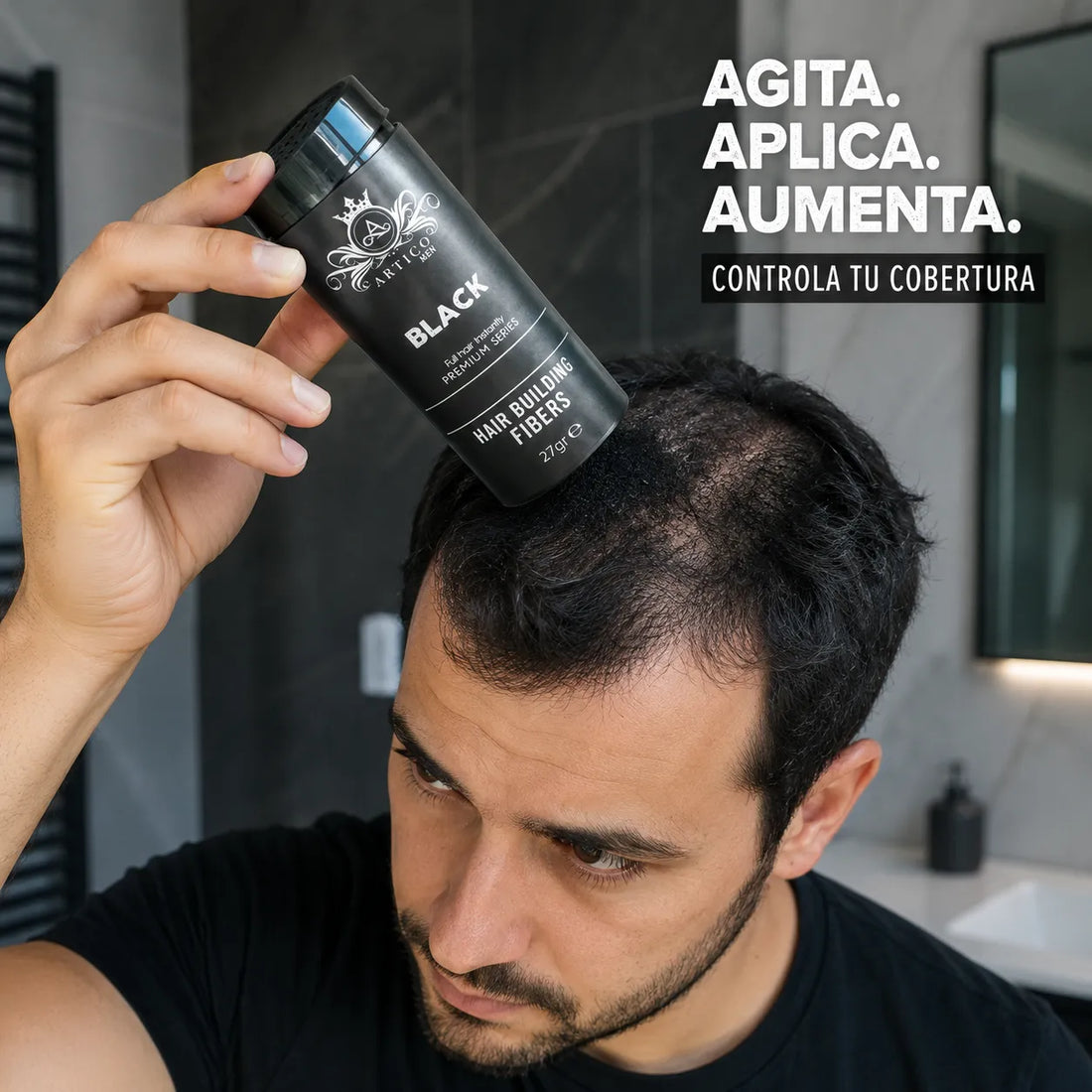Ártico Men – Fibra capilar negra para mayor densidad visual 27 g