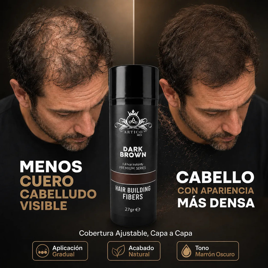 Ártico Men, Fibra capilar color marrón 27 gr