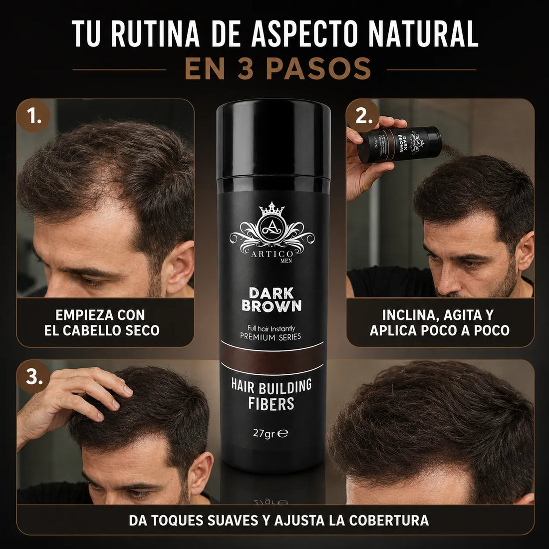 Ártico Men, Fibra capilar color marrón 27 gr