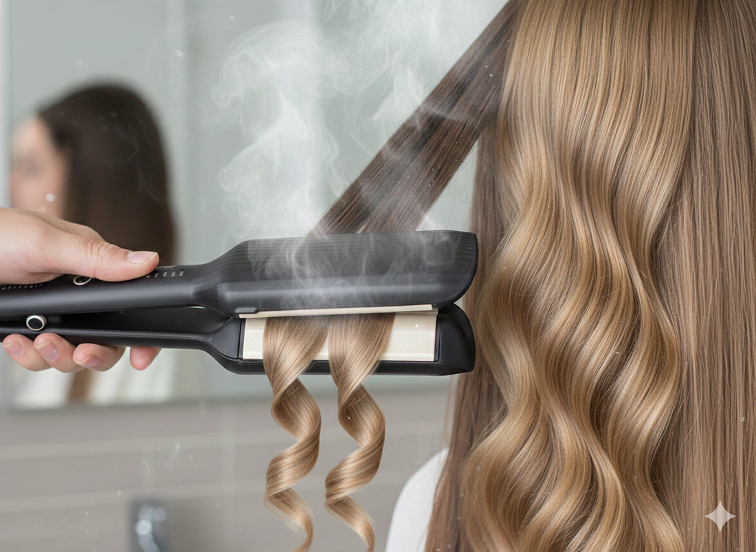 Eurostil Aqua Prancha Cerâmica Iónica de Ondas para Cabelo Ondulado 85W