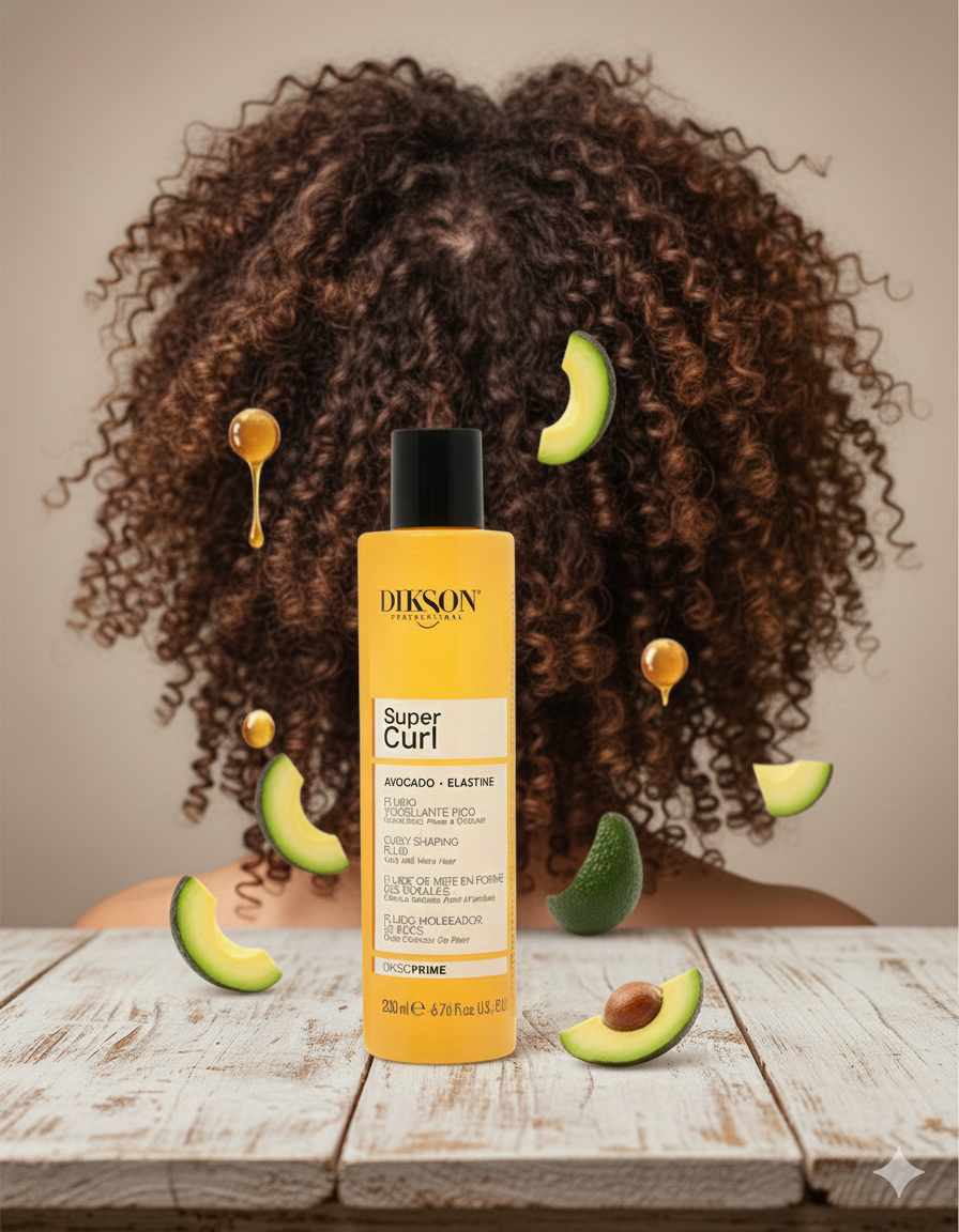 DIKSON®,Fluido Moldeador de Rizos Super Curl DIKSOPRIME 200 ml, rizos perfectos con el Fluido Moldeador Super Curl