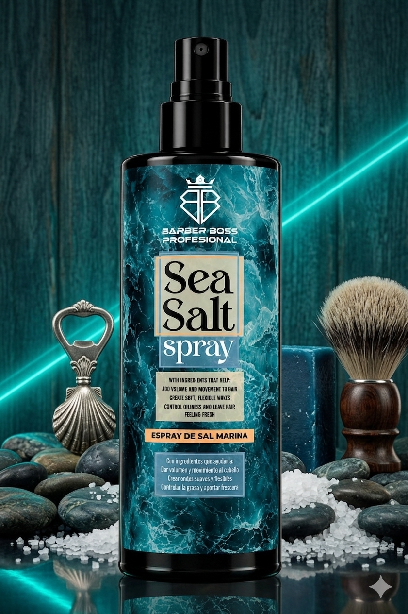 Barber Boss – Spray de Sal Marina para Volumen y Definición 250 ml