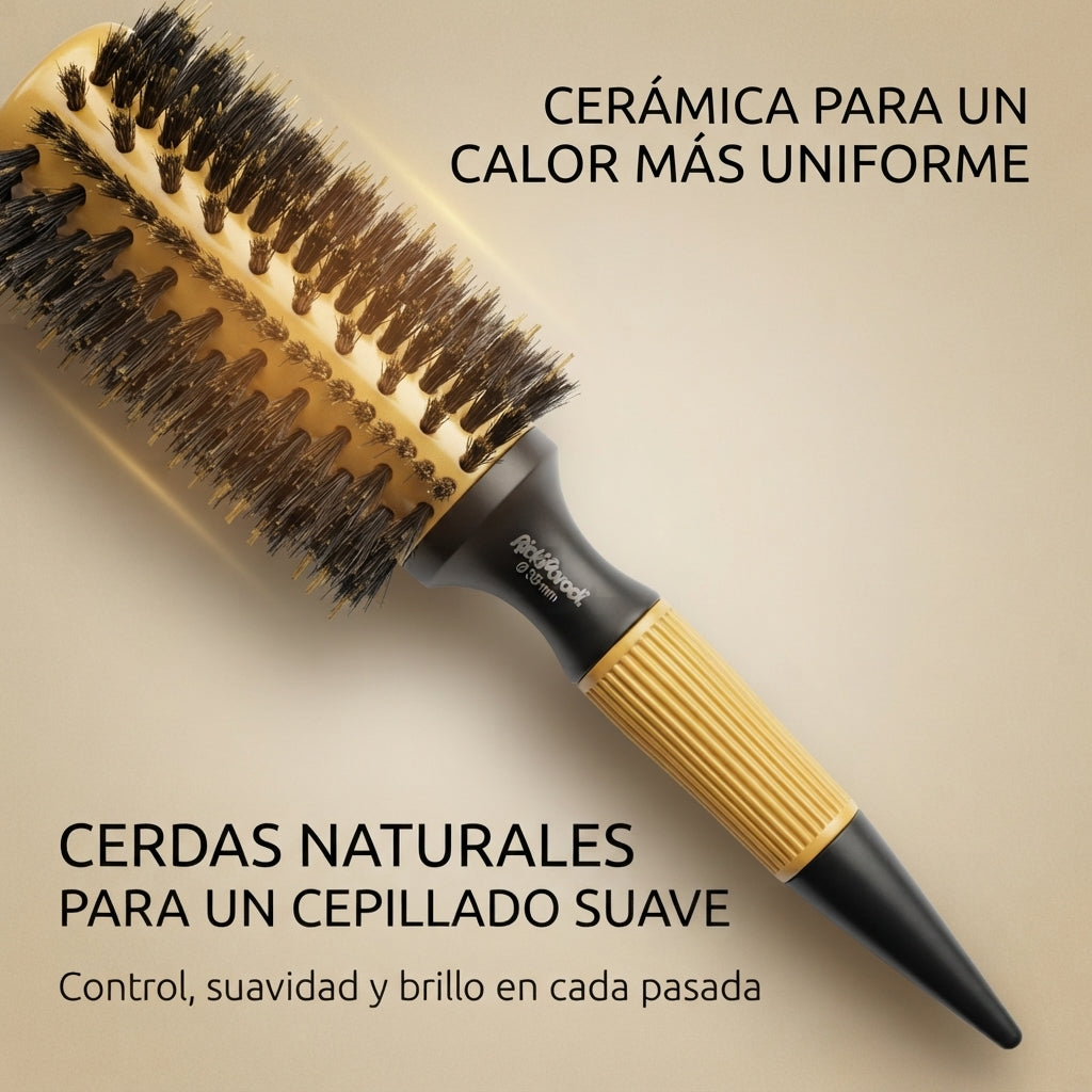 RickiParodi 35mm Gold Ceramic Round Thermal Brush.