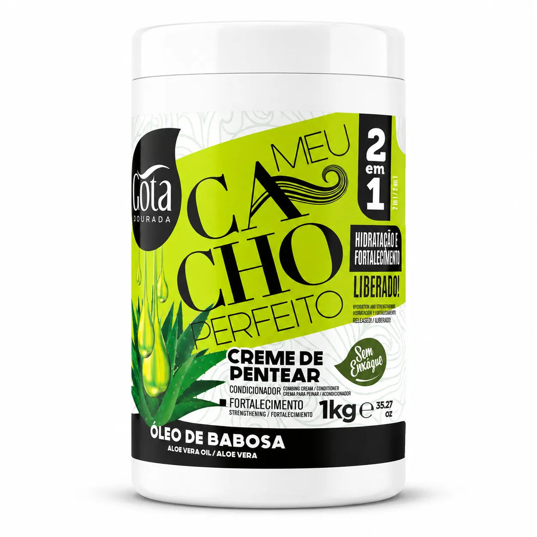 Gota Dourada – Crema para Peinar Hidratante Meu Cacho Perfeito 2 en 1 1kg