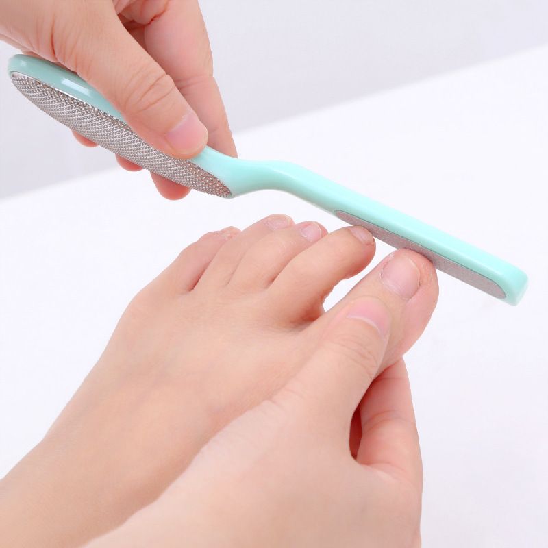 Metal pedicure file, blue and pink