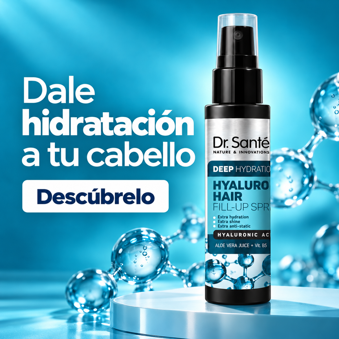 Dr. Santé – Spray hidratante capilar Hyaluron sin aclarado 150 ml