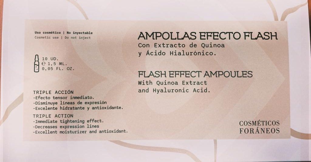 Ampollas efecto Flash con extracto de Quinoa y ácido hialurónico