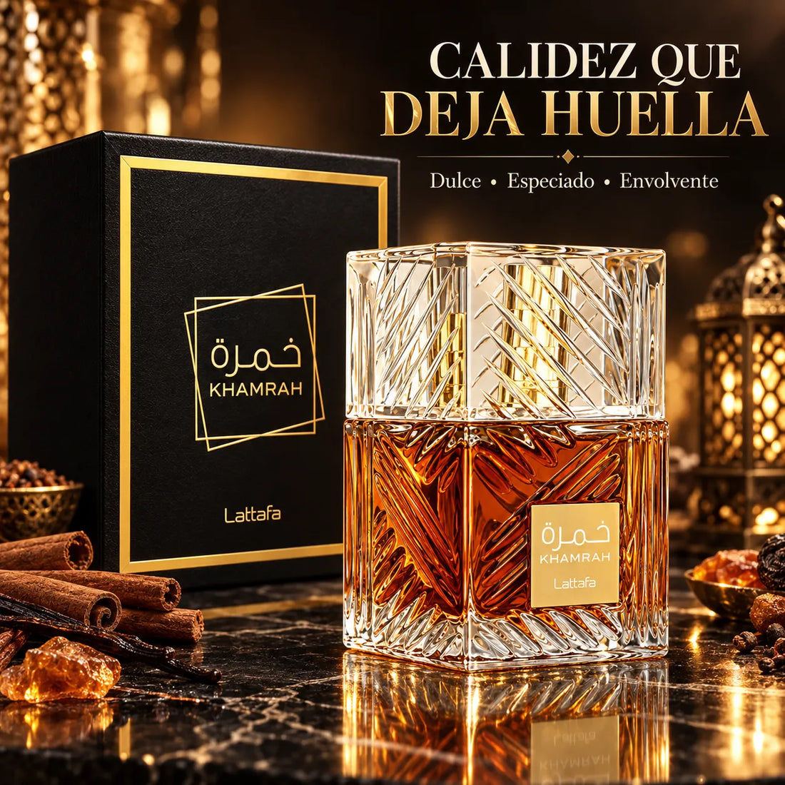 Lattafa – Perfume Unisex Khamrah Dulce y Especiado 100 ml