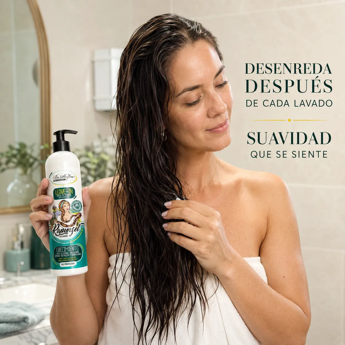 Be´Shyne® – Crema de Peinado Leave-In con Biotina y Aceite de Argán para Todo Tipo de Cabello 500ml