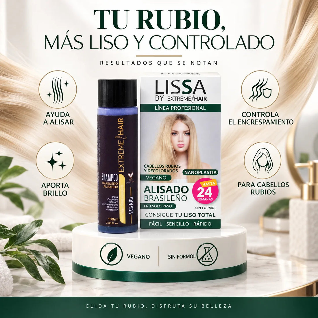 Lissa – Alisamento Brasileiro para Cabelos Louros Anticrespagem 100 ml