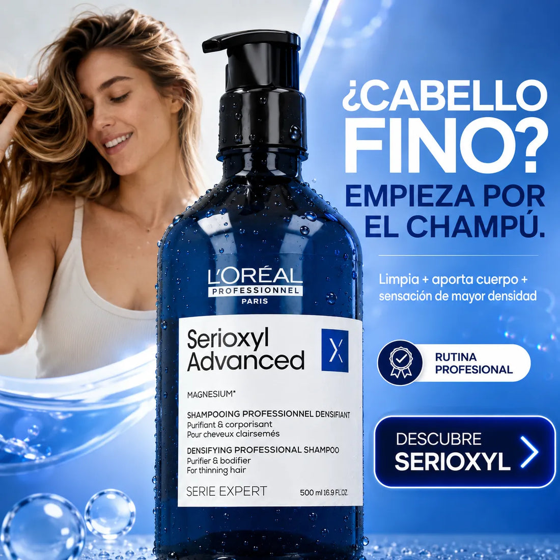 L'Oréal Professionnel – Champô Densificante Serioxyl para Cabelos Finos 500/1500 ml