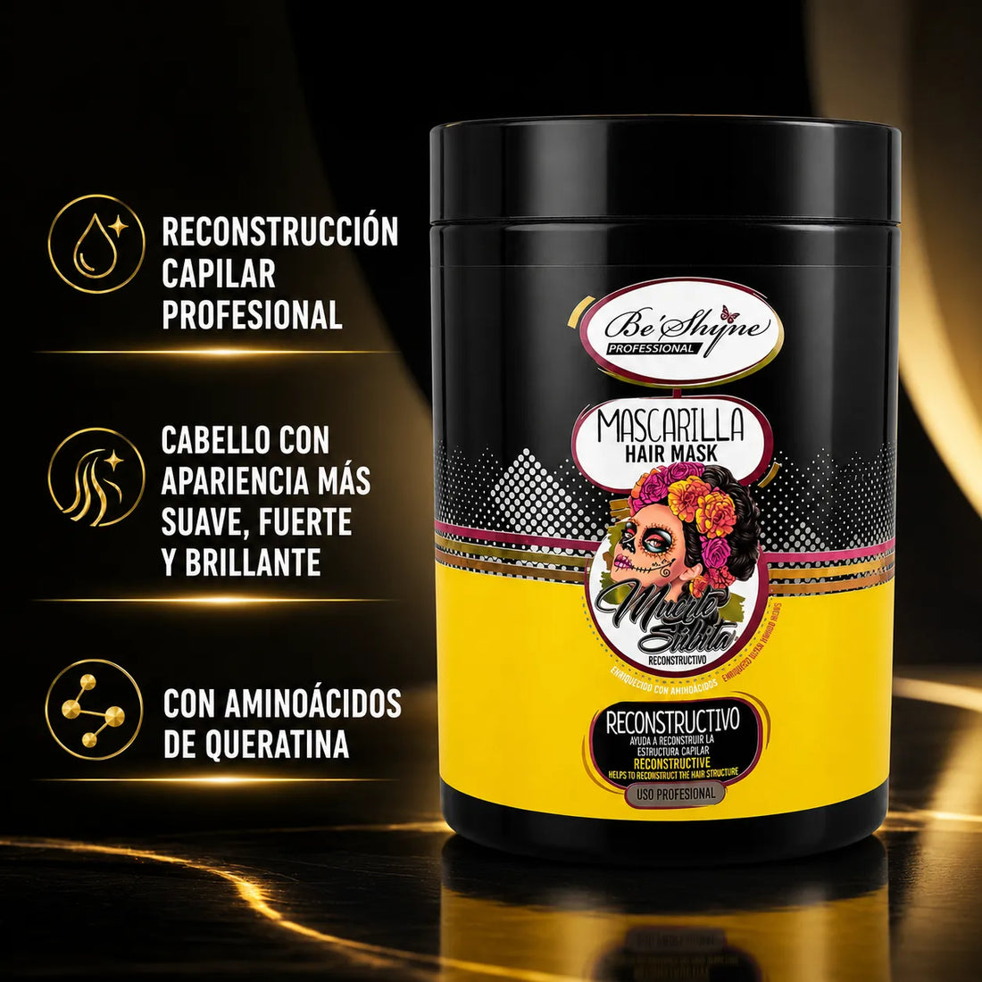 Beshyne – Mascarilla Reconstructiva con Aminoácidos de Queratina para Cabello Procesado 1000ml