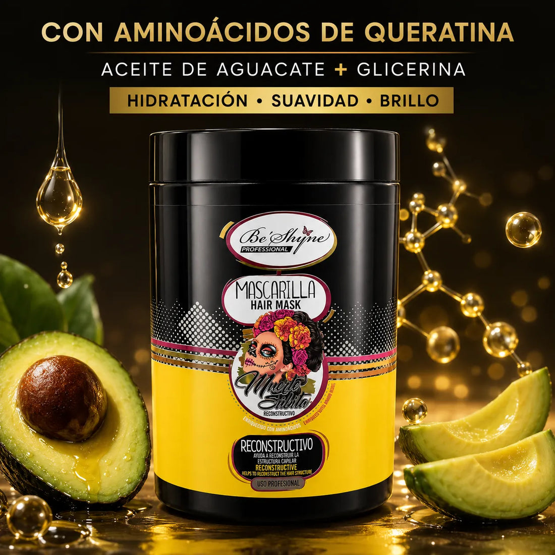 Beshyne – Mascarilla Reconstructiva con Aminoácidos de Queratina para Cabello Procesado 1000ml