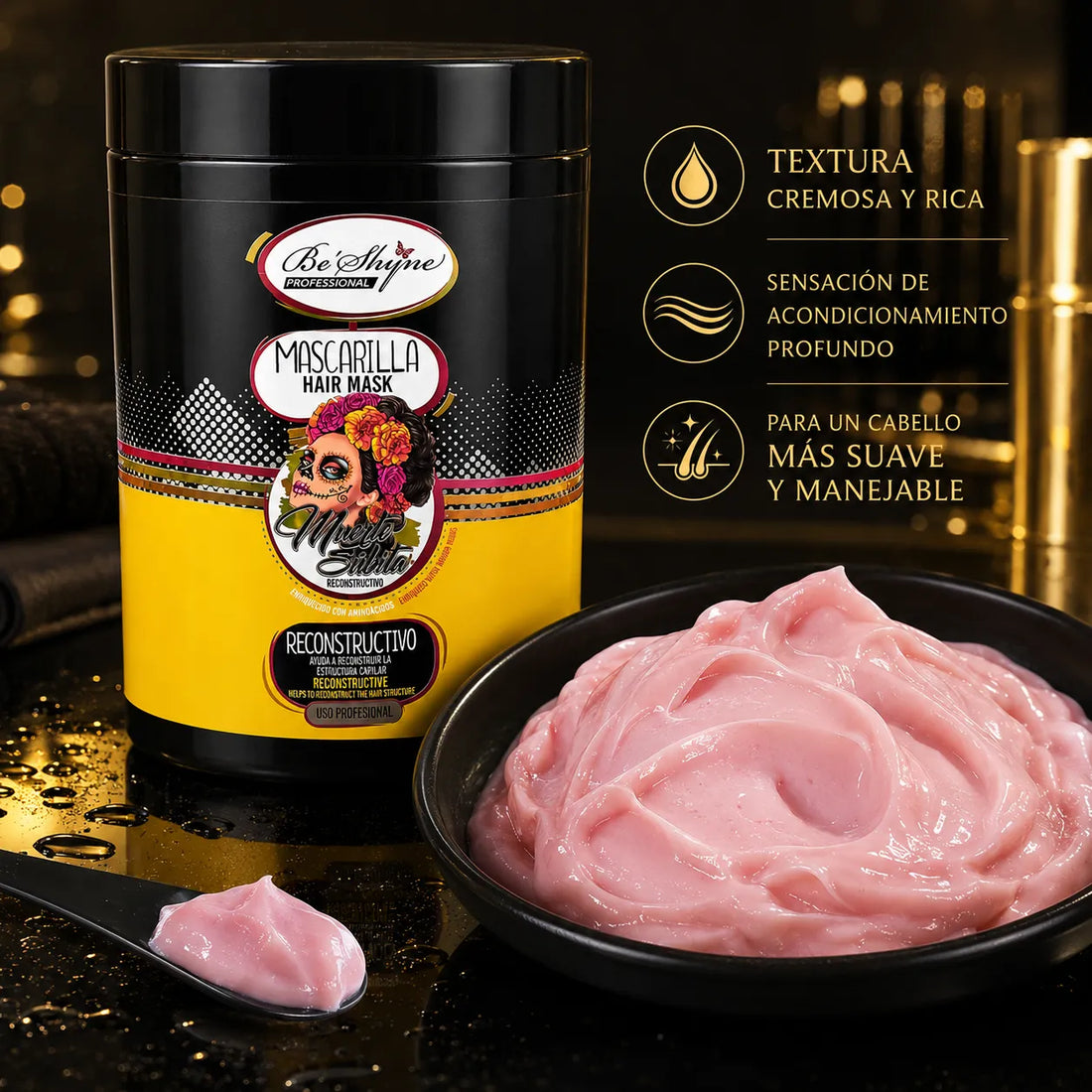 Beshyne – Mascarilla Reconstructiva con Aminoácidos de Queratina para Cabello Procesado 1000ml