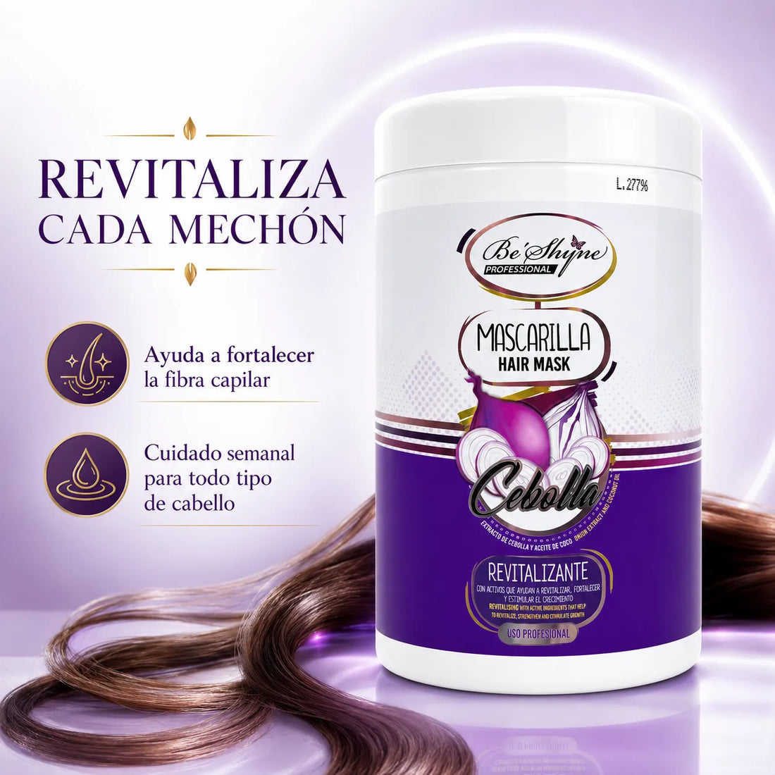 Be´Shyne® – Mascarilla Revitalizante de Cebolla para Todo Tipo de Cabello 1000ml