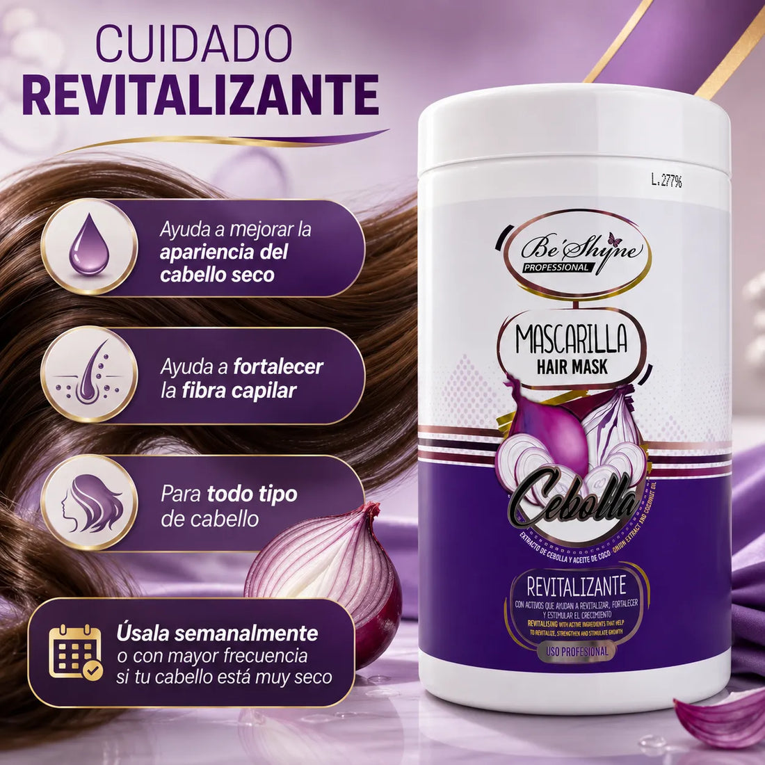 Be´Shyne® – Mascarilla Revitalizante de Cebolla para Todo Tipo de Cabello 1000ml