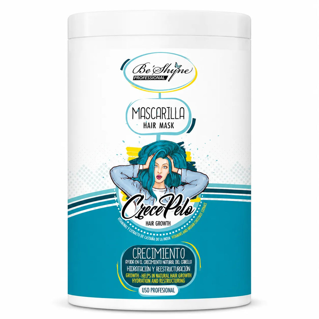Be´Shyne – Mascarilla Crece Pelo con Biotina para Cabello Frágil 1kg