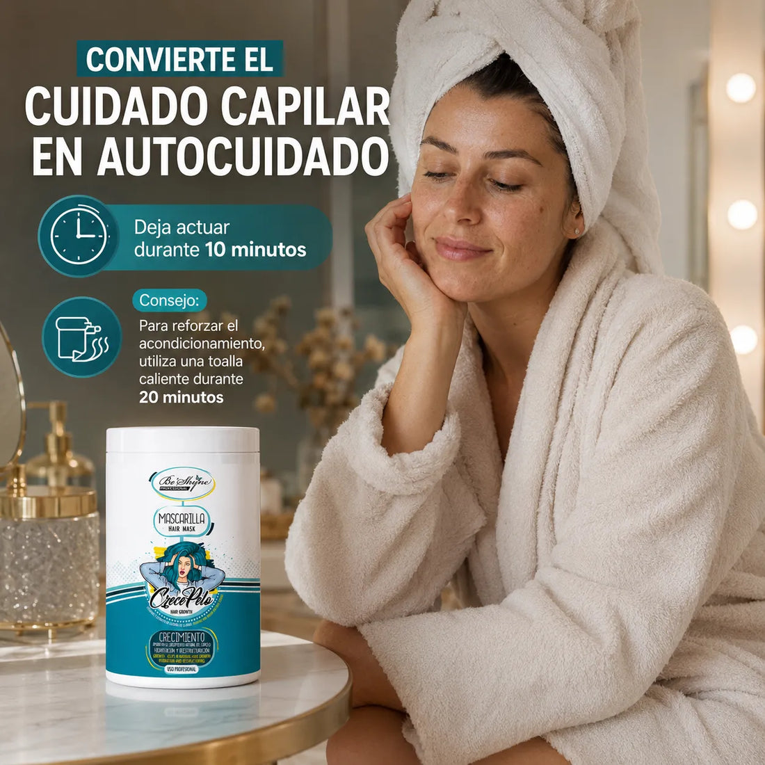 Be´Shyne – Mascarilla Crece Pelo con Biotina para Cabello Frágil 1kg