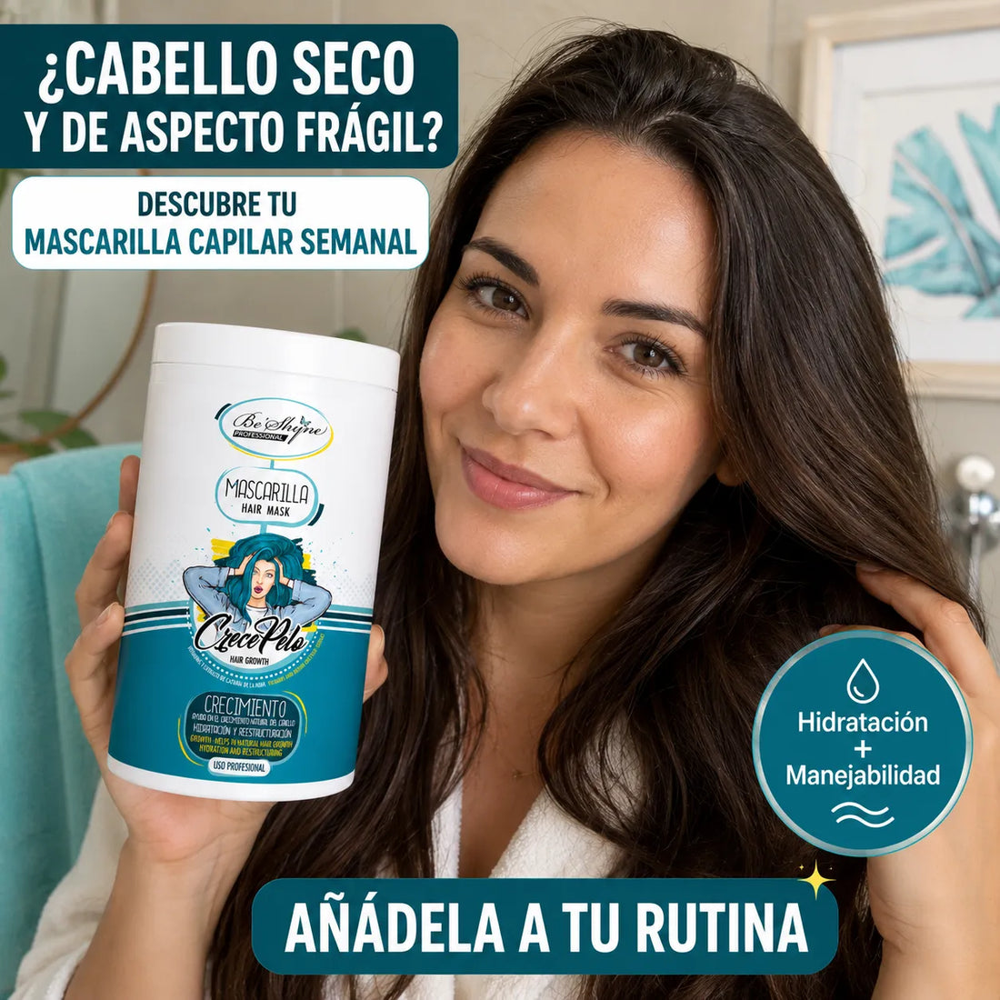 Be´Shyne – Mascarilla Crece Pelo con Biotina para Cabello Frágil 1kg