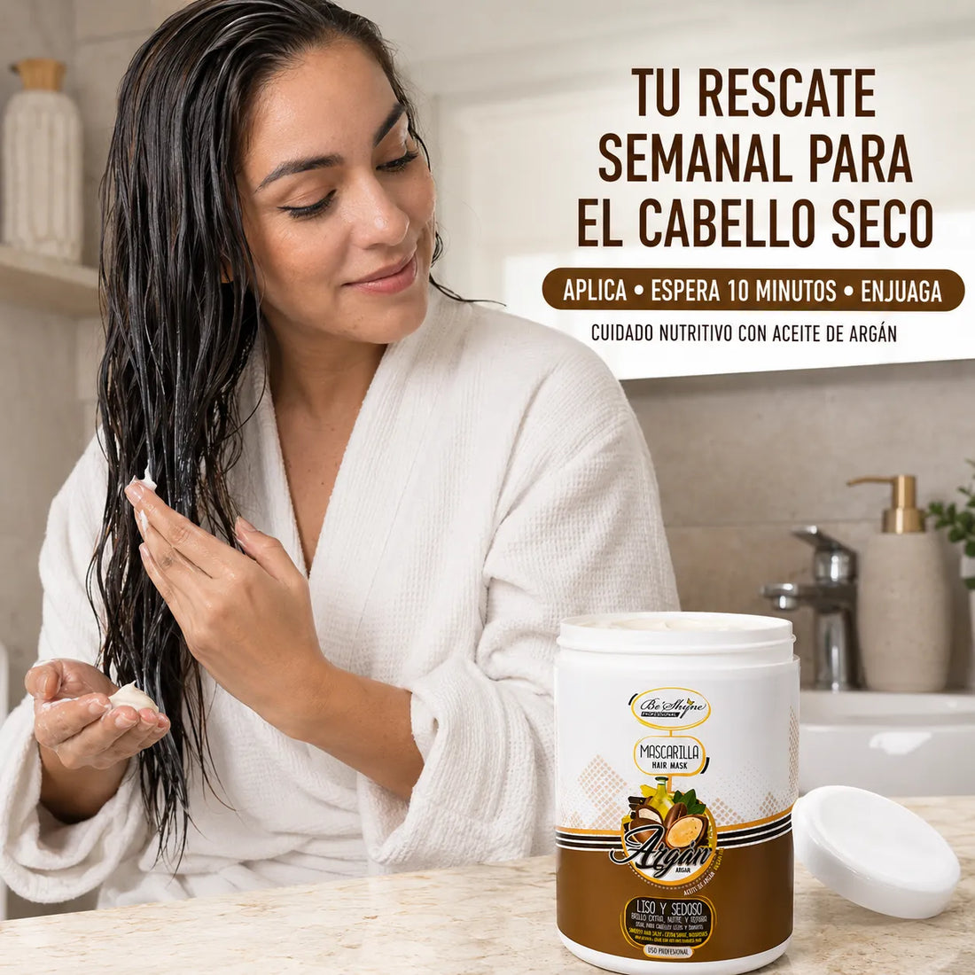 Be'Shyne – Mascarilla para Cabello Seco con Argán 1000ml