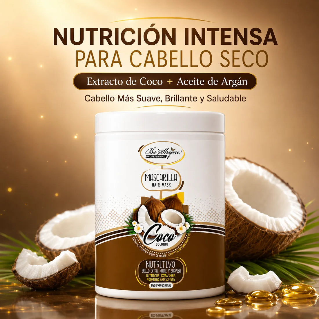 Be´Shyne® – Mascarilla para Cabello Seco Nutritiva con Coco 1000ml