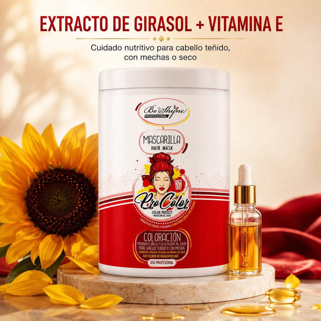 Be´Shyne® – Mascarilla para Cabello Teñido Pro Color 1000ml