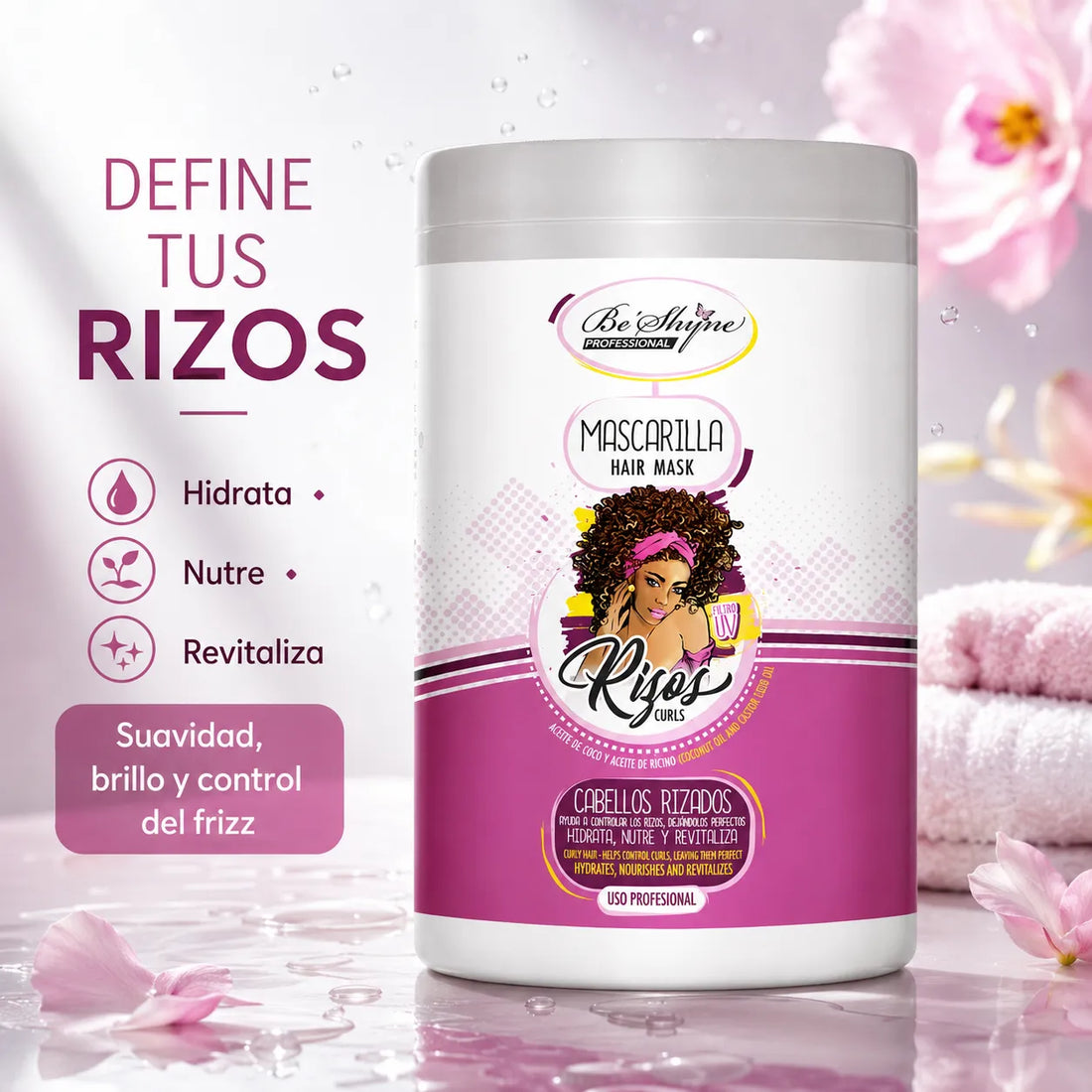 Be´Shyne – Mascarilla Hidratante con Keratina para Rizos 1000ml