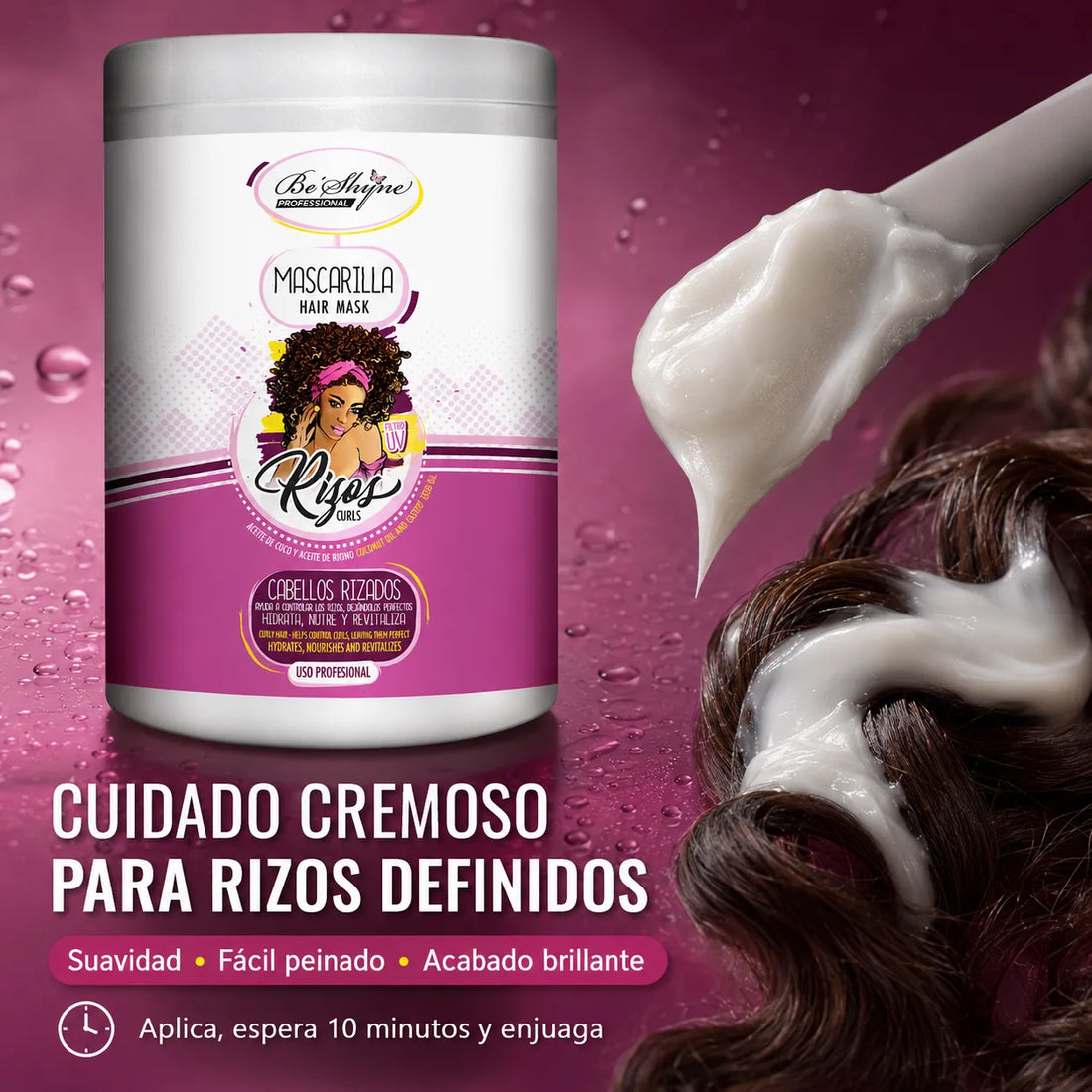 Be´Shyne – Mascarilla Hidratante con Keratina para Rizos 1000ml