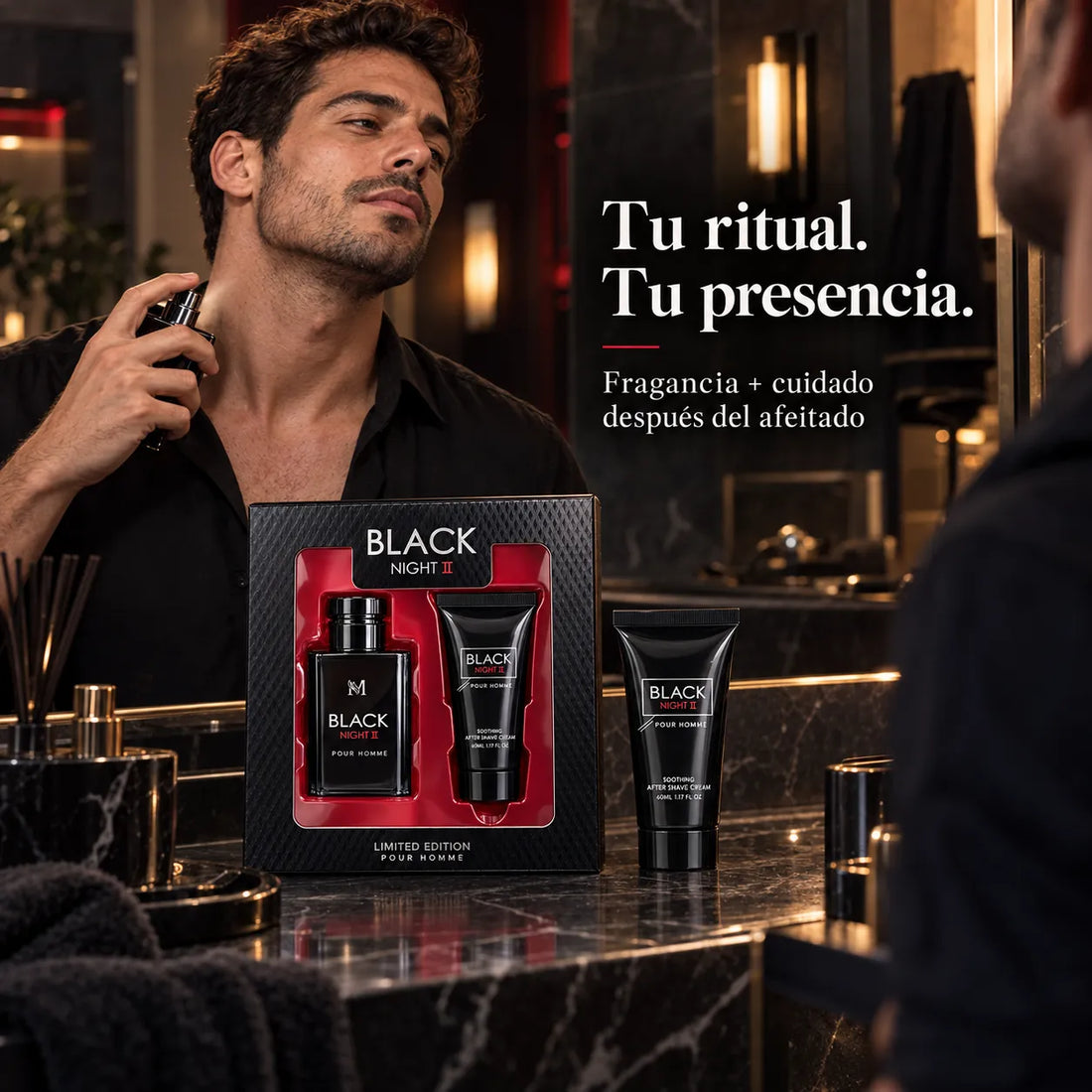Montage Brands Black Night II – Estuche Perfume para Hombre EDT 50 ml + After Shave 50 ml