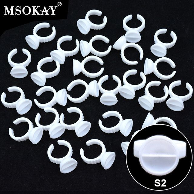 Rings, glue holders, disposable eyelash extensions
