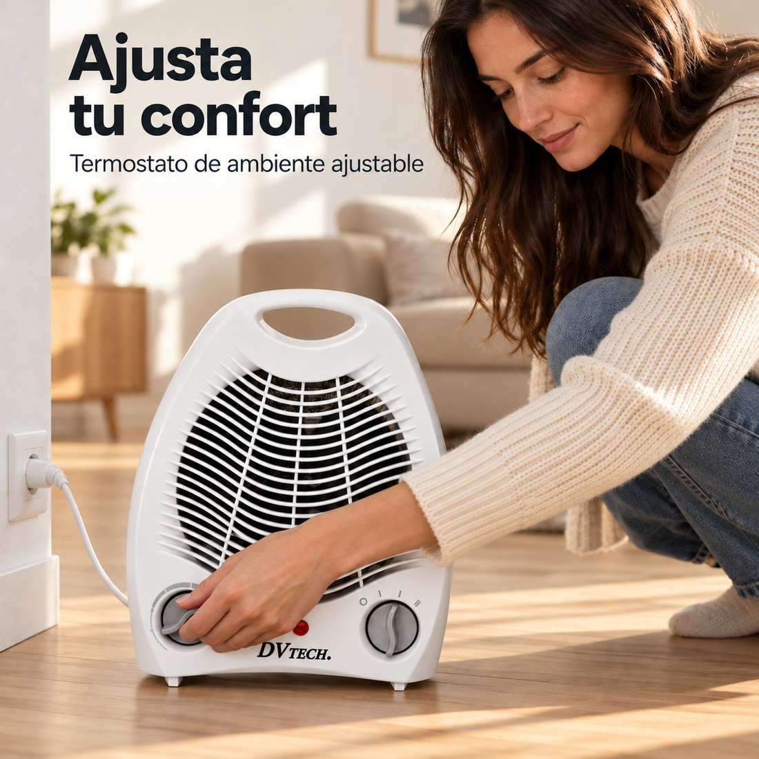 DVTECH – Termoventilador eléctrico portátil 1000/2000 W DV-26881