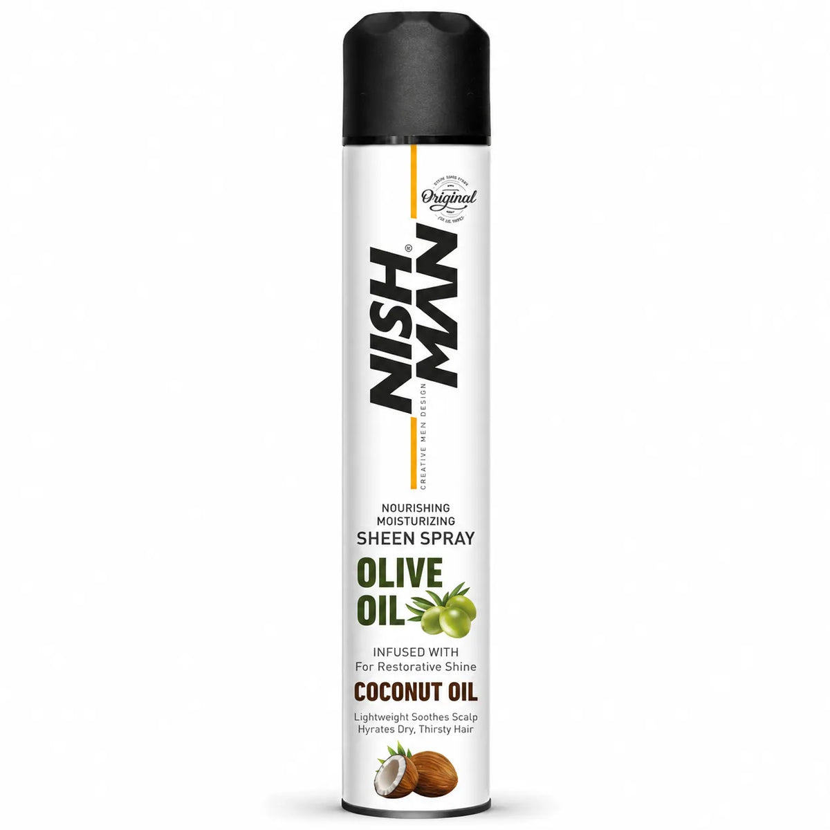 Nishman Spray Brillo de Aceite de Oliva con Aceite de Coco 400ML - Nutre, Repara y Protege el Cabello - Acabado Brillante, Hidratación y Cuidado para Todo Tipo de Cabello