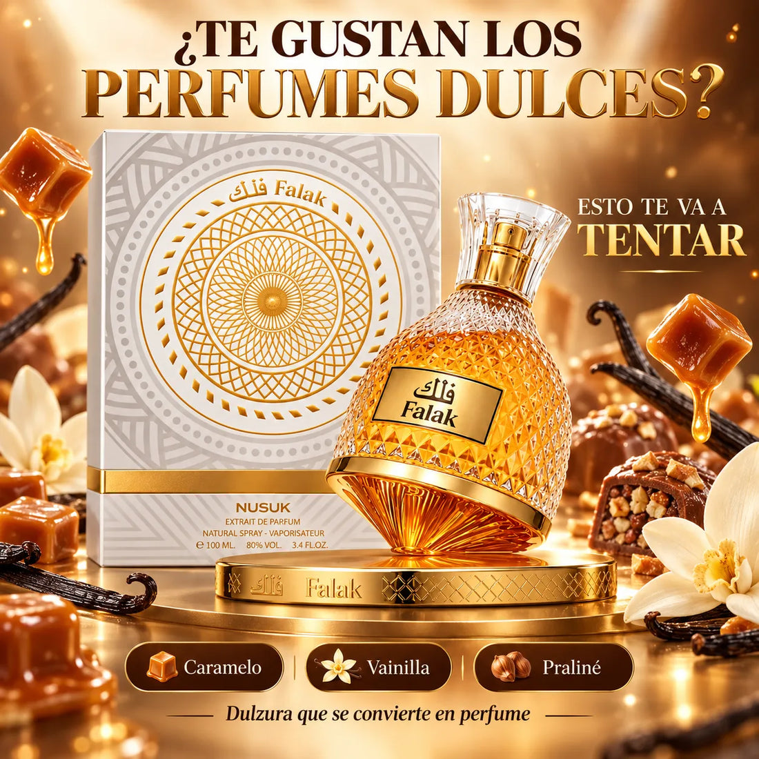 NUSUK – Perfume Dulce Unisex con Caramelo y Vainilla 100ml