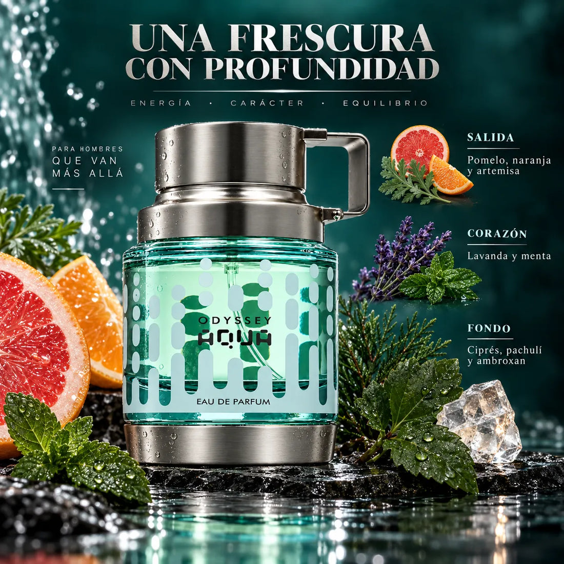 Armaf – Odyssey Aqua Eau de Parfum para Hombre Fresco y Amaderado 60 ml