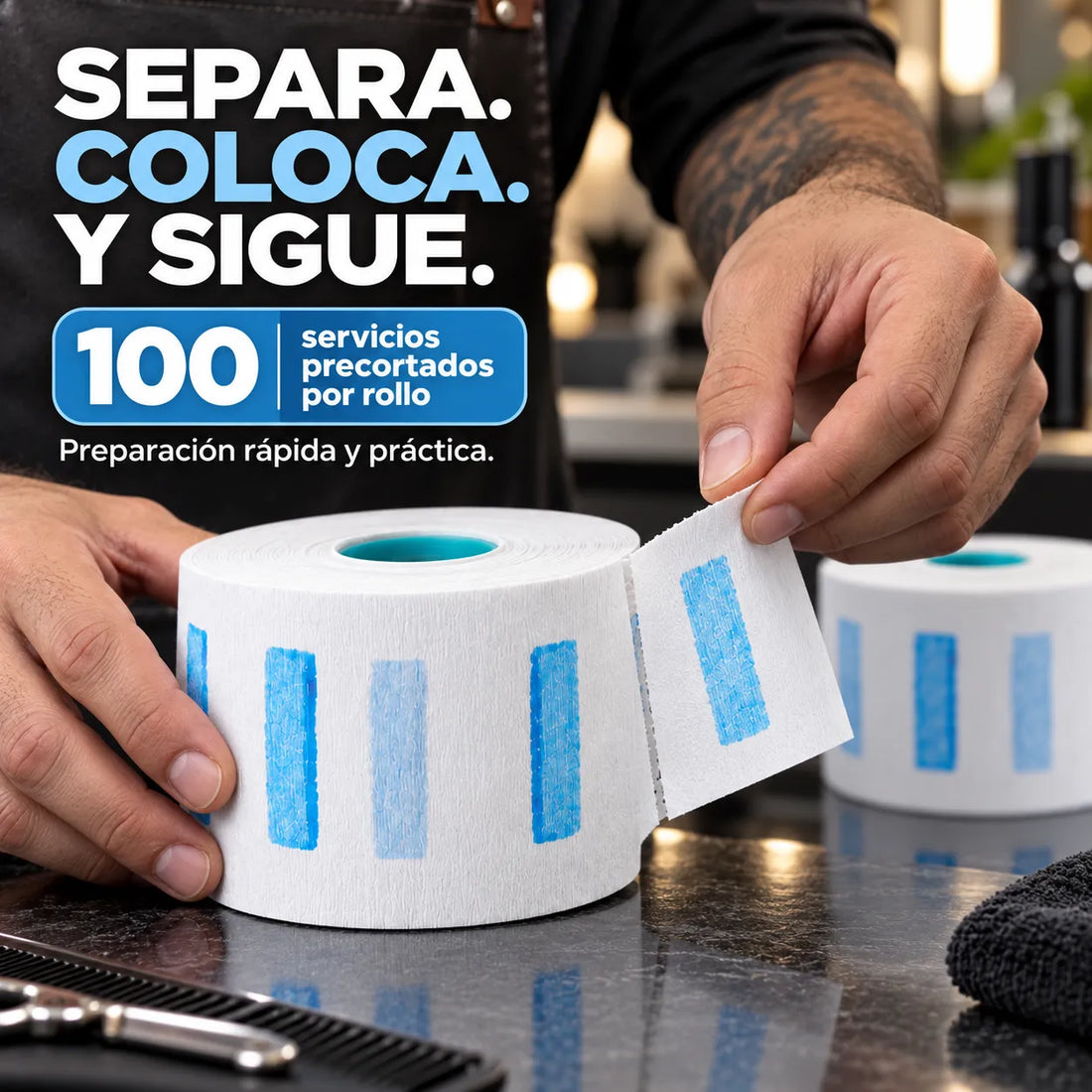 Ragnar – Papel de Cuello para Barbería 100 Servicios