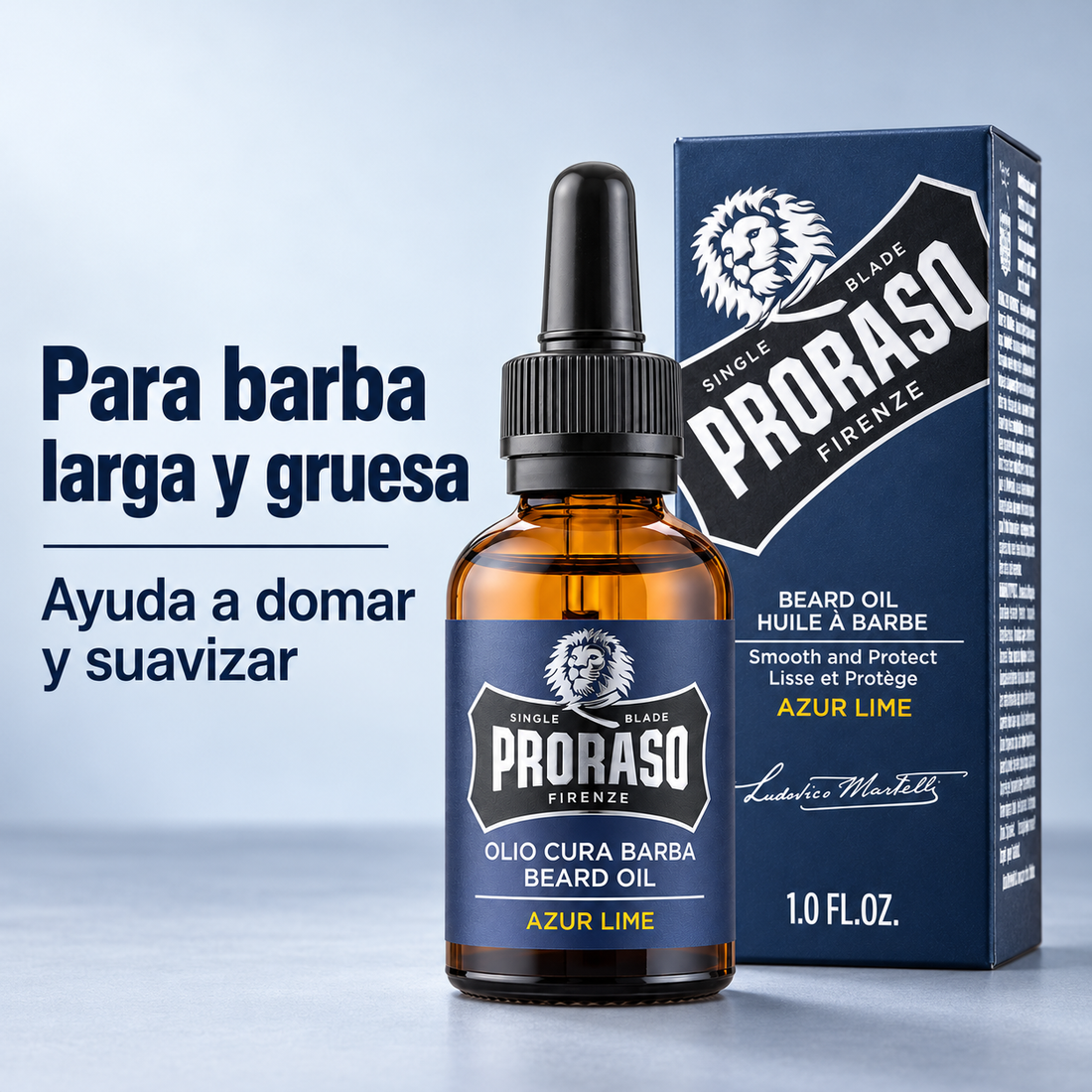 Proraso – Aceite de barba Azur Lime para barba larga y gruesa 30 ml