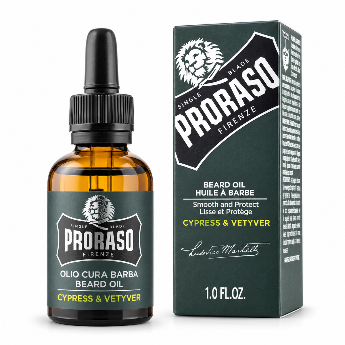 Proraso – Aceite para barba Cypress & Vetyver para barbas largas y gruesas 30 ml