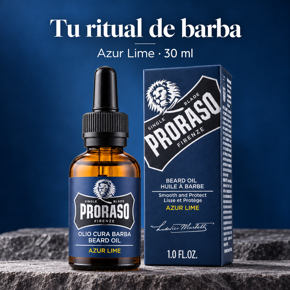 Proraso – Aceite de barba Azur Lime para barba larga y gruesa 30 ml