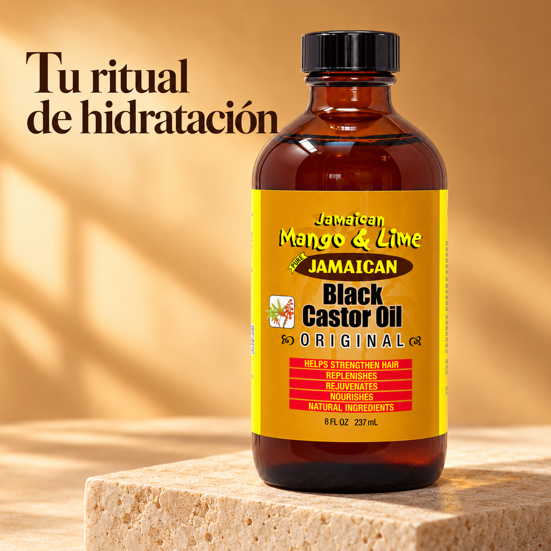 Jamaican Mango & Lime – Aceite de ricino negro Original para cabello, piel y uñas 237 ml