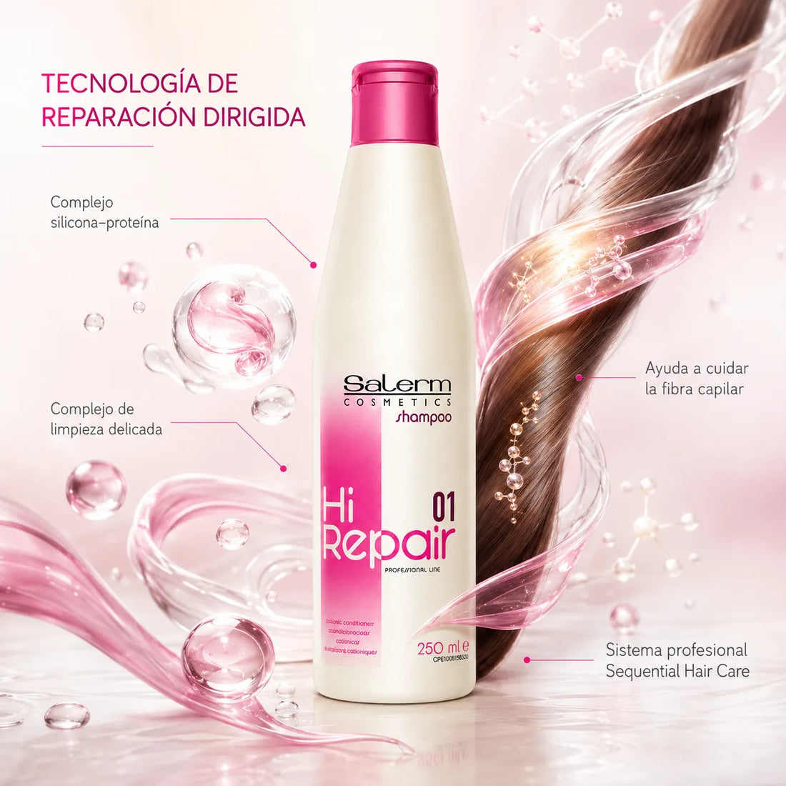 Salerm 01 Hi Repair – Champú reparador para cabello dañado 250 ml