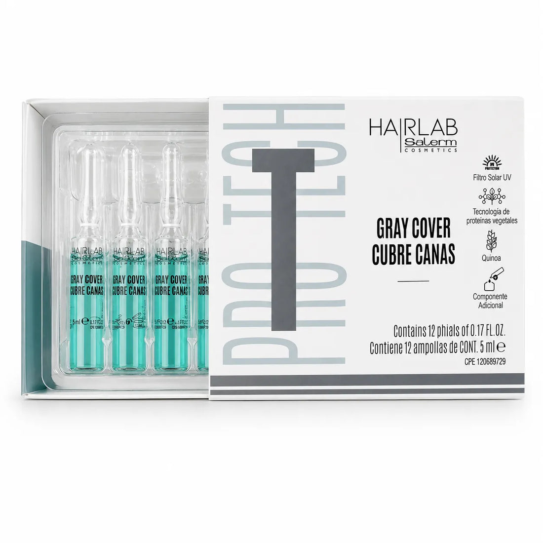 Salerm – Ampollas cubre canas Gray Cover para canas difíciles 12x5 ml