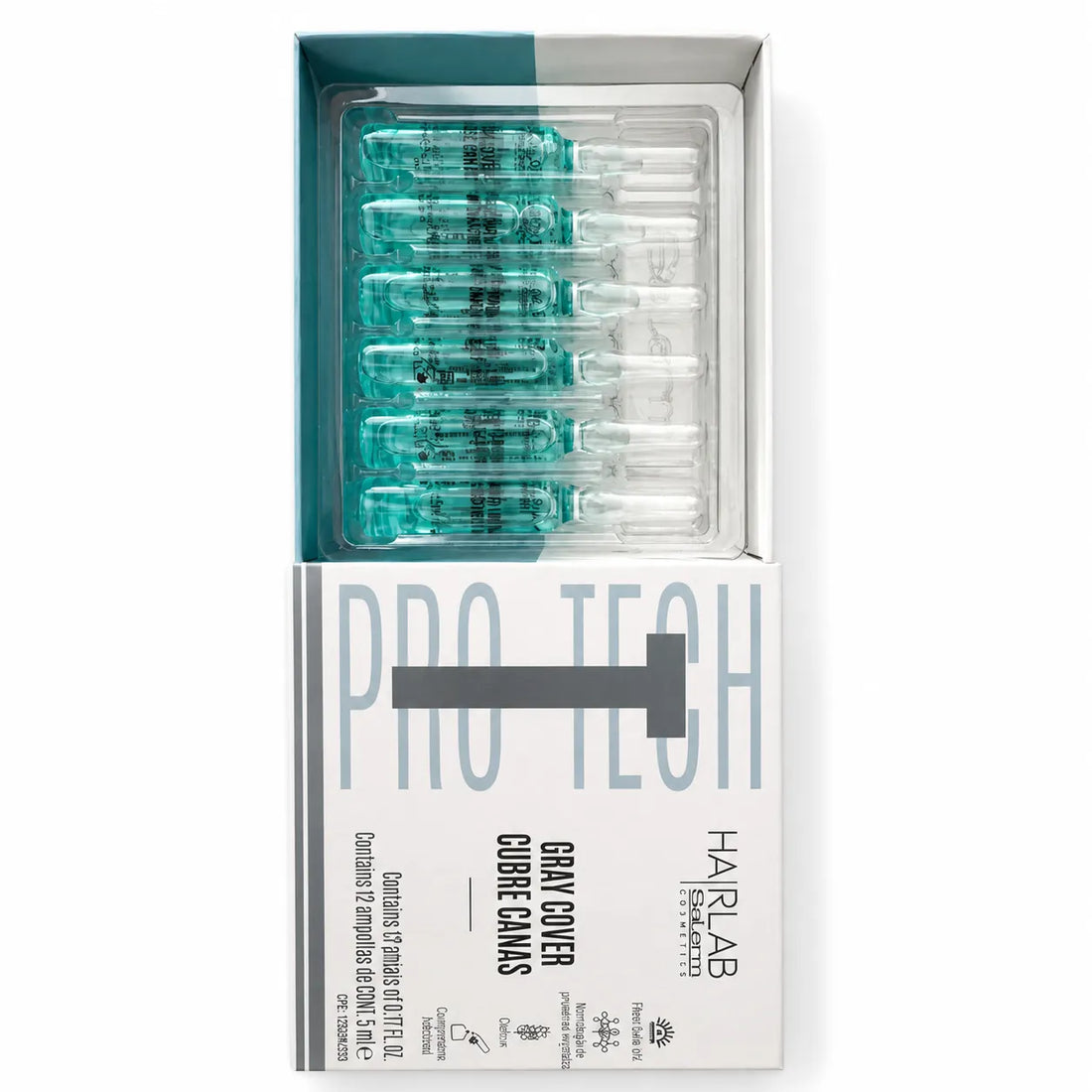 Salerm – Ampollas cubre canas Gray Cover para canas difíciles 12x5 ml