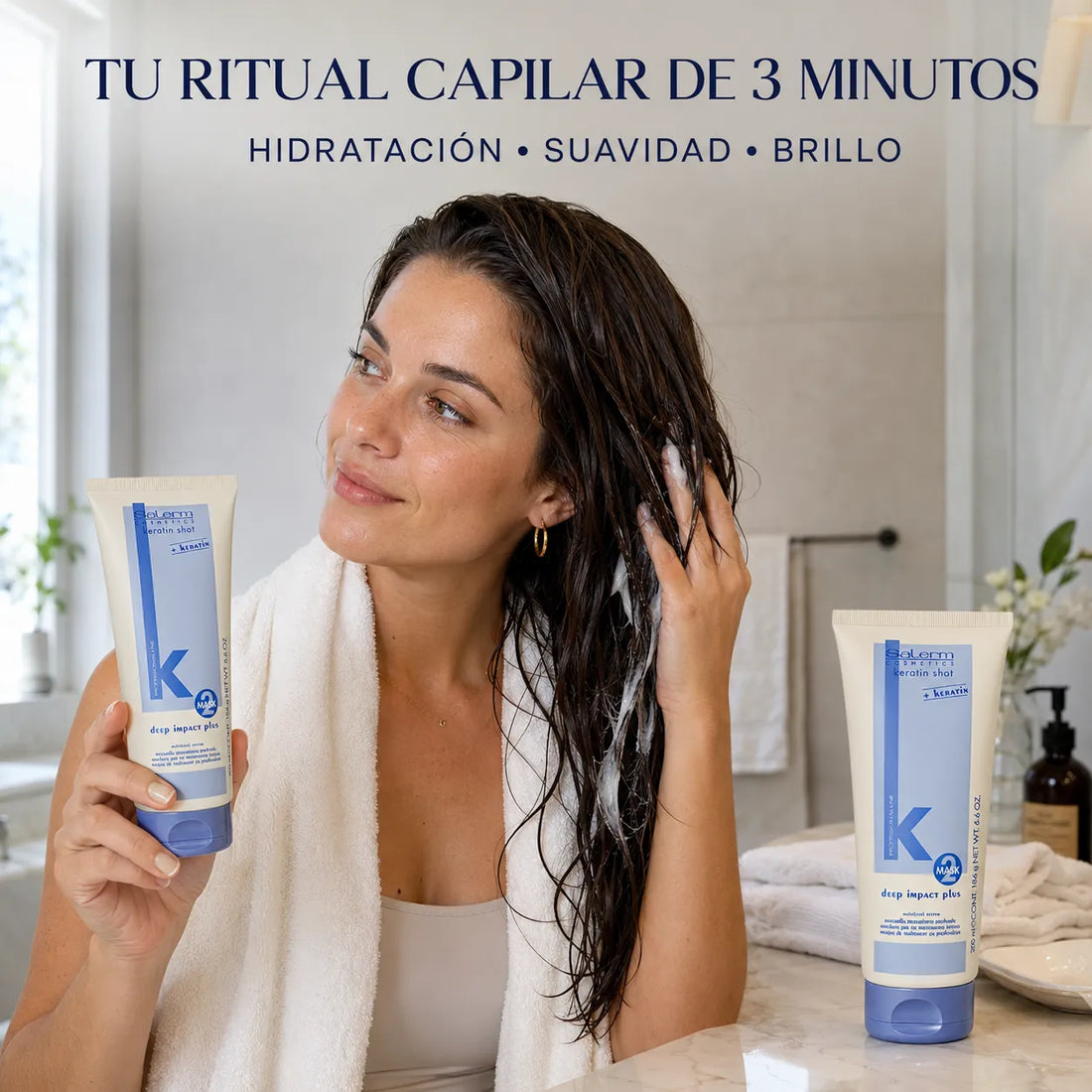 Salerm – Mascarilla capilar superhidratante Keratin Shot Deep Impact Plus 200 ml