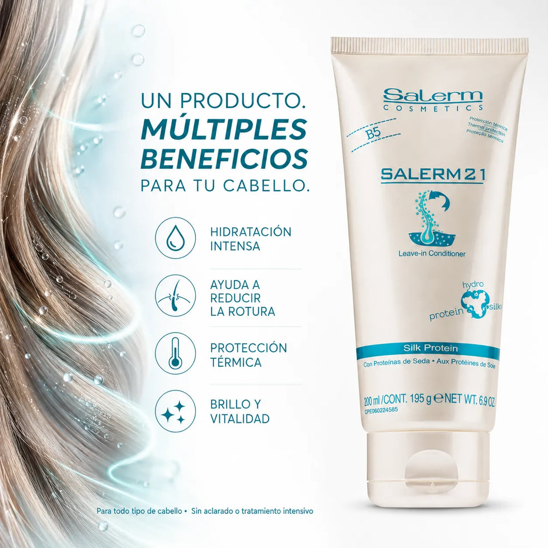 Salerm 21 – Acondicionador sin aclarado hidratante y protector 200 y 250 ml