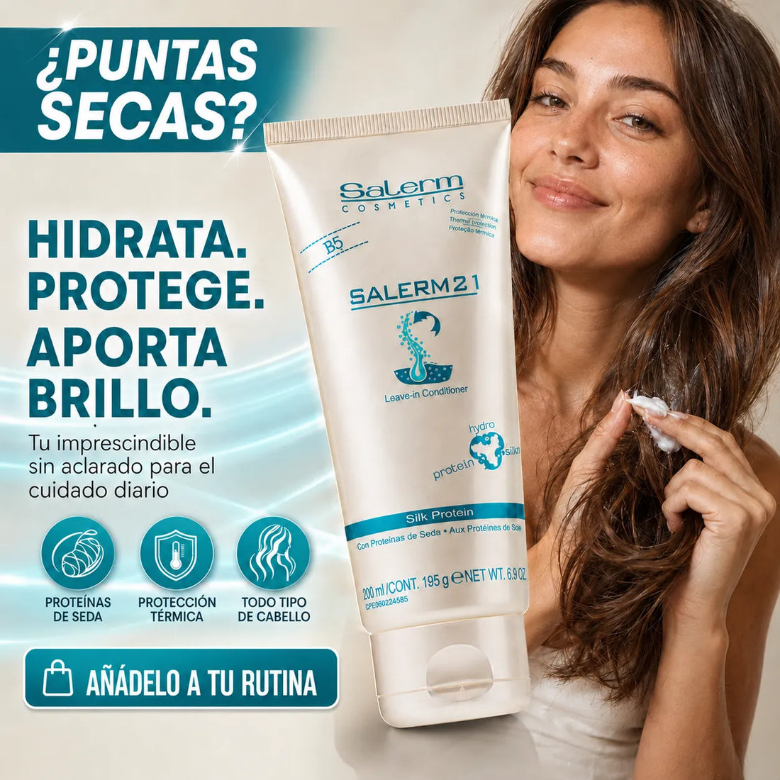 Salerm 21 – Acondicionador sin aclarado hidratante y protector 200 y 250 ml
