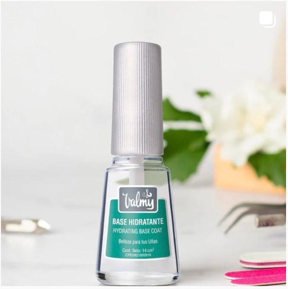 Valmy Base Hidratante para Uñas con Keratina y Vitamina E – Tratamiento de Esmalte Protector y Fortalecedor (14 ml)