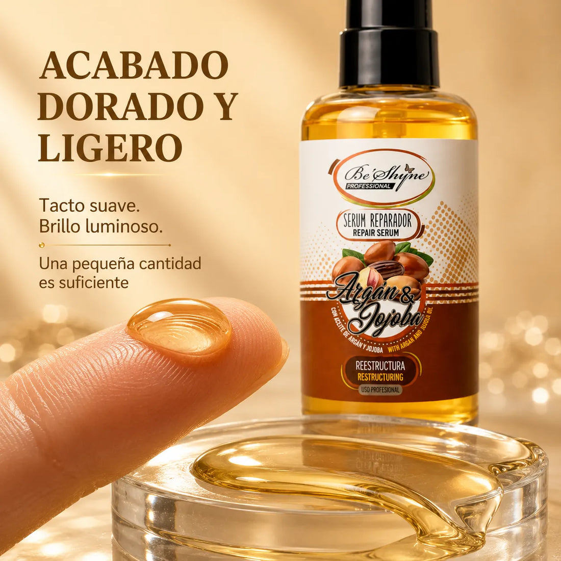 Be'Shyne – Sérum reparador de pontas espigadas com argão e jojoba 100 ml