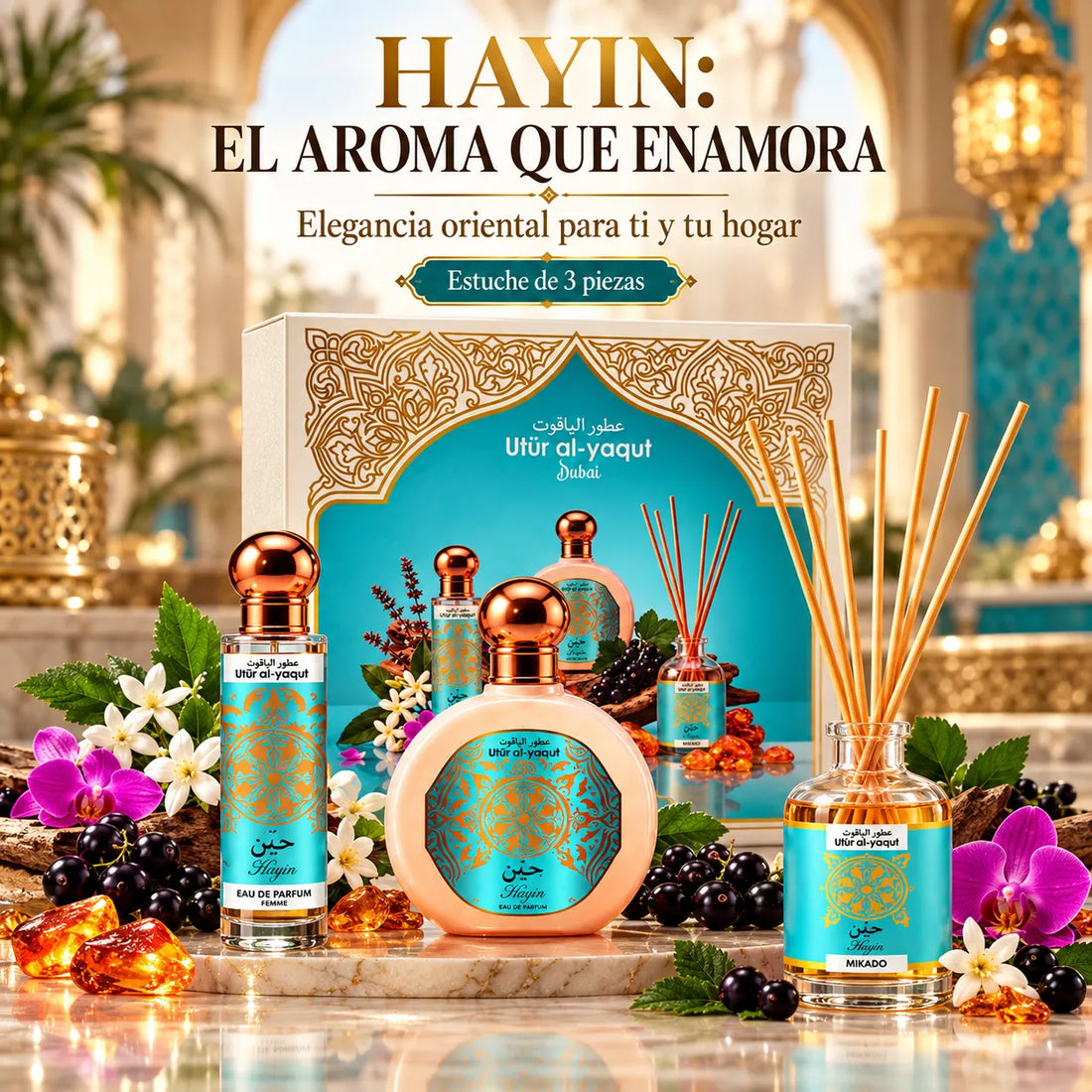 Utur Al-Yaqut – Estuche de Perfume para Mujer Hayin Floral Oriental 3 Piezas