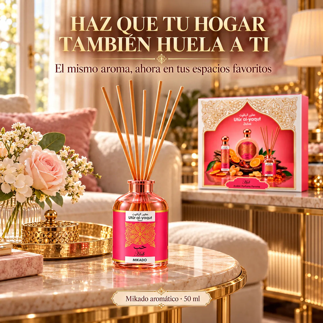 Utur Al-Yaqut – Estuche de Perfume Femenino Hub con Mikado 3 Piezas