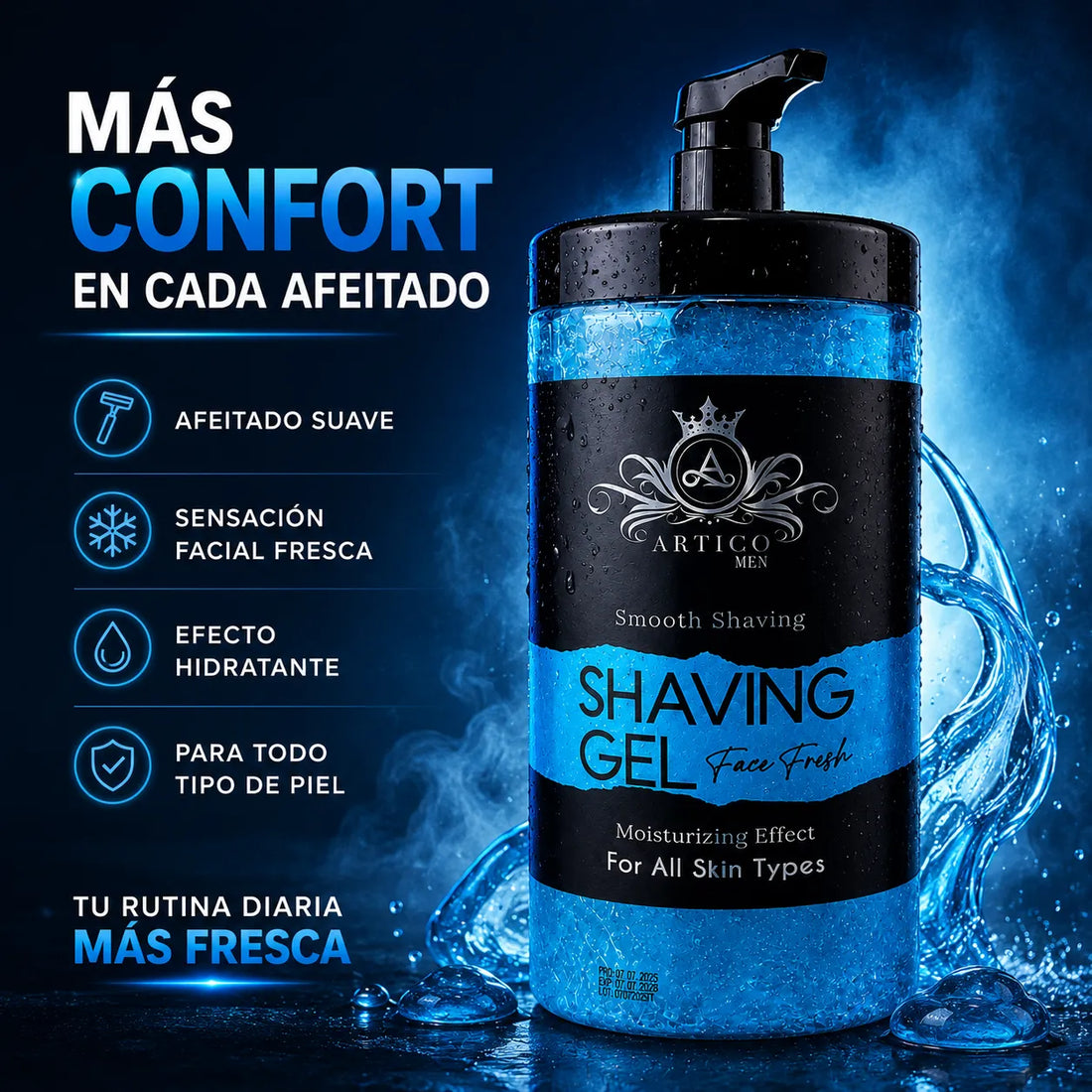 Ártico Men – Gel de Afeitar Hidratante para Todo Tipo de Piel 1500 ml